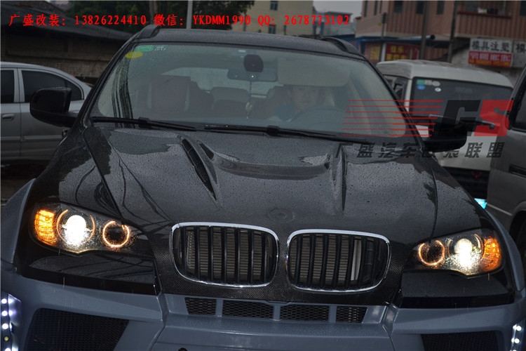 BMW寶馬X6 E71改裝LUMMA寬體大包圍碳纖維機蓋后唇四出排氣管尾翼