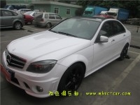 奔馳C63 AMG 全車改色施工比利時麥可貼亮光白