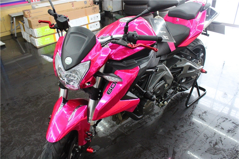 長(zhǎng)沙摩托車改裝貼膜 摩托車黃龍600全車電鍍膜 進(jìn)口STM電鍍膜
