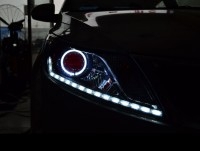 起亞K2車燈改裝增亮 車燈改裝奧迪Q5透鏡雙色淚眼