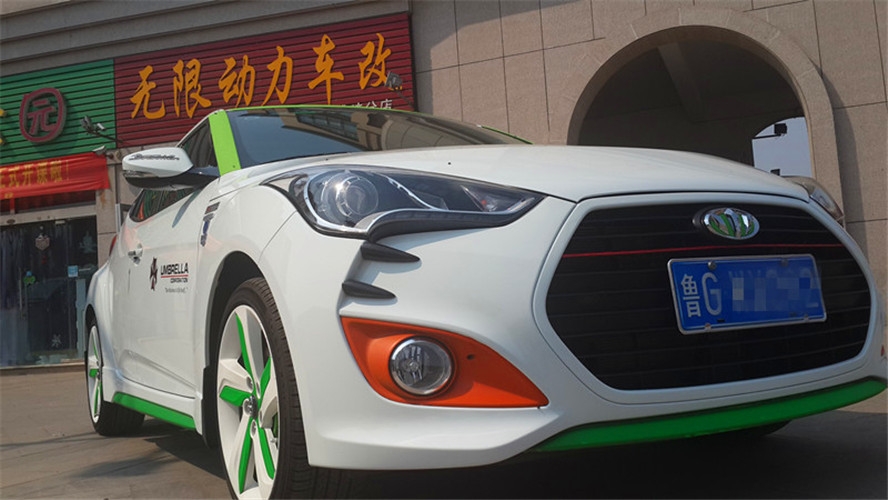 濰坊改輪轂，現(xiàn)代飛思改裝輪轂作業(yè)展示，濰坊無限動(dòng)力汽車改裝