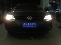 大眾速騰車燈改裝升級Q5雙光透鏡——中山清風(fēng)車影燈改