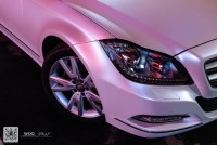 奔馳cls300改色貼膜醉美電光金屬白