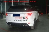 路虎攬勝運(yùn)動(dòng)Range rover sport改裝LUMMA后大包圍四出排氣管尾嘴