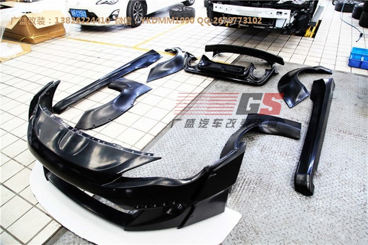 豐田GT86改裝Greddy Rocket bunny寬體二代大包圍碳纖維前唇排氣