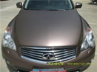 英菲尼迪QX50車身貼膜改顏色 全車貼膜改色施工比利時(shí)麥可貼迷霧棕