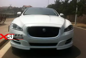 新款捷豹XJ XJL改裝前唇 XJR海外運動版PU套件小包圍包角尾翼前杠下巴