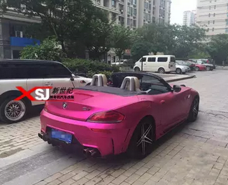 BMW寶馬Z4改裝ROWEN大包圍后杠狼炎后杠碳纖維后唇小包圍尾翼排氣