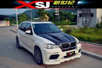 13款寶馬X5改裝HAMANN寬體大包圍BMWE70大小包圍碳纖機(jī)蓋排氣輪轂
