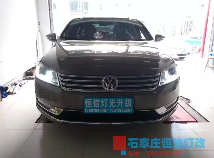 【石家莊恒信改車燈專業(yè)燈光升級(jí)】低配邁騰前來(lái)升級(jí)高配大燈，原廠編程