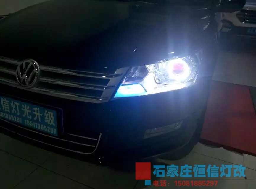 【石家莊恒信改車(chē)燈專業(yè)燈光升級(jí)】新桑塔納前來(lái)升級(jí)最新款Q5透鏡