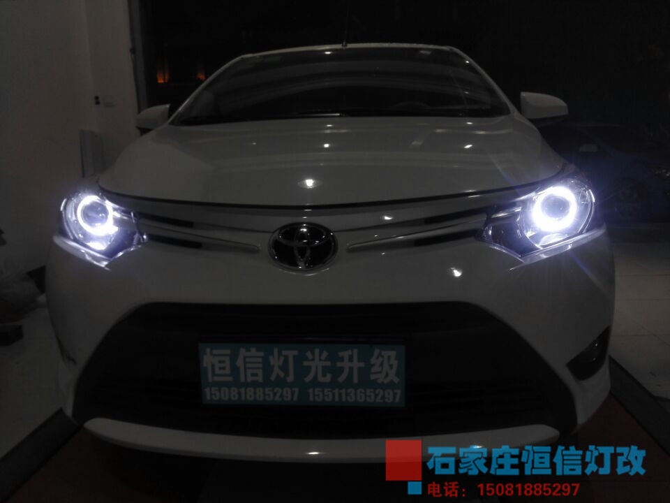 【石家莊恒信改車燈專業(yè)燈光升級】威馳升級Q5透鏡，光導(dǎo)天使眼