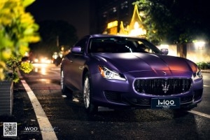 瑪莎拉蒂總裁車(chē)身改色貼膜電光金屬紫