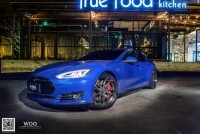 特斯拉Model S P85D車身改色貼膜金屬藍(lán)