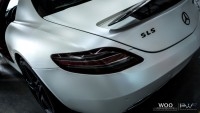 奔馳SLS車身改色貼膜電光金屬白