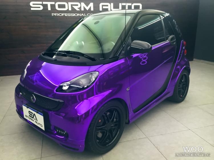 奔馳Smart車身改色貼膜電鍍紫