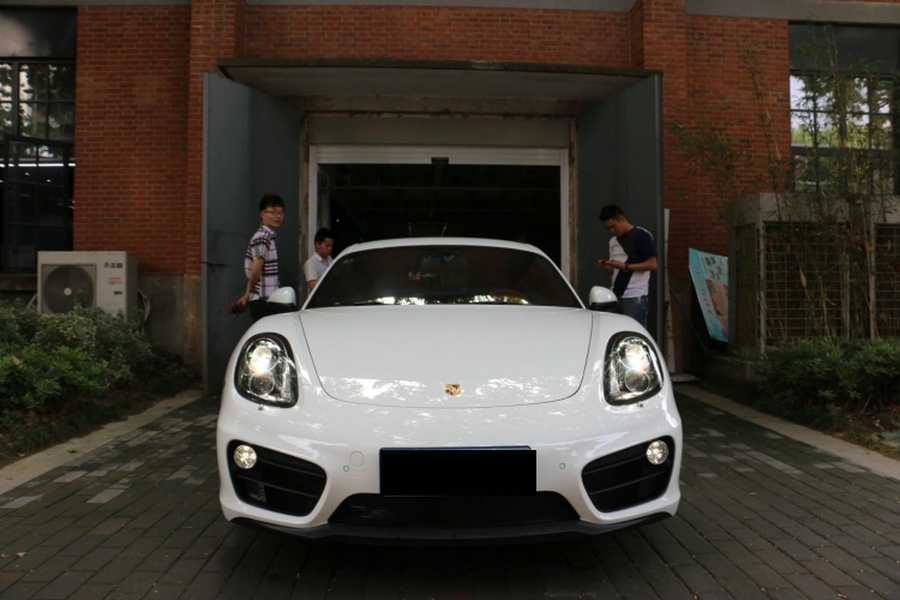 大連德利汽車改裝保時(shí)捷卡曼981改裝Aspec排氣 高溫卡鉗漆