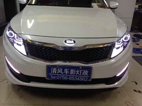 中山起亞K5全車led改裝 雙色淚眼改裝 ——清風(fēng)車影燈改