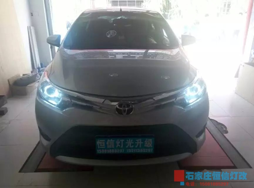 【石家莊恒信改車燈專業(yè)燈光升級】威馳原車燈昏暗無光前來升級Q5透鏡