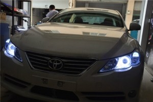 【廣州海瀾車(chē)燈】-豐田銳志升級(jí)大燈總成+天使眼