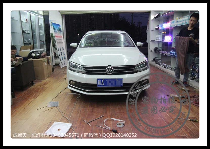 成都新速騰改車燈升級Q5雙光透鏡氙氣燈