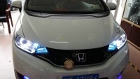 【深圳榮瑞改裝】本田飛度車燈改裝案例 本田飛度車燈升級 氙氣大燈 前大燈改裝升級ZKW雙光透鏡