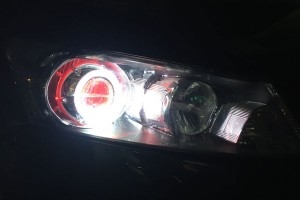南京本田雅阁车灯改装加装双光透镜，恶魔眼，天使眼，日行灯