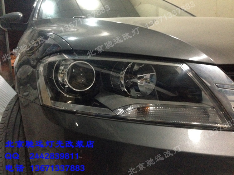 新款朗逸 車燈改裝 大燈增亮 透鏡氙氣燈 北京改燈