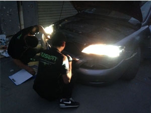 西寧汽車大燈改裝西寧精藝精車燈升級馬自達(dá)6改燈案例！