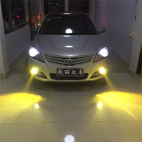 濰坊現(xiàn)代悅動大燈改裝，霧燈黃金光