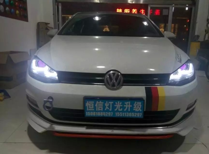 【石家莊恒信改燈】高七升級(jí)雙U大燈，騷氣紫色惡魔眼