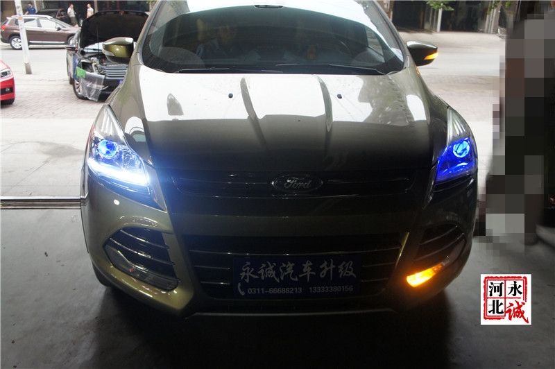 【石家莊永誠改燈】翼虎改裝Q5小糸透鏡，飛利浦4300K氙氣燈，歐司朗安定