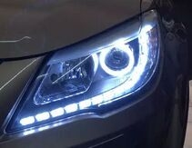 比亞迪g6車燈改裝天使眼+雙色淚眼