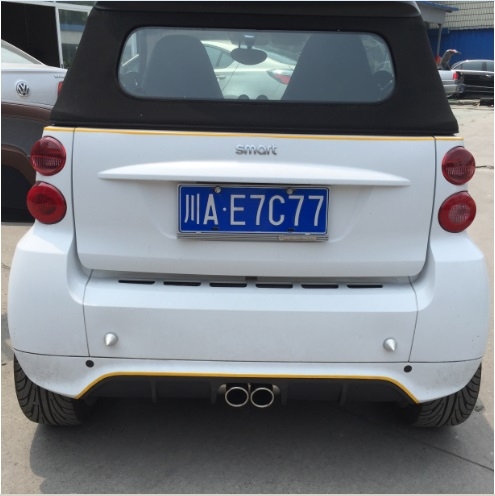 成都SMART 1.0T改裝RES中出排氣，博速BRABUS款碳纖維后唇