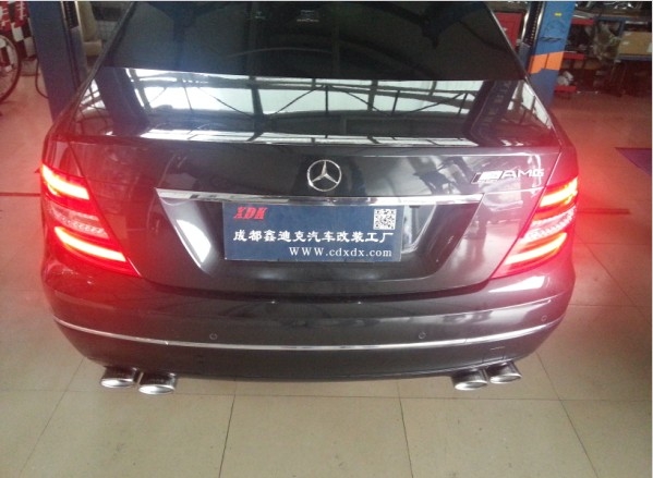 成都鑫迪克汽車(chē)改裝工廠奔馳C260 W204改裝AMG C63款RES四出排氣