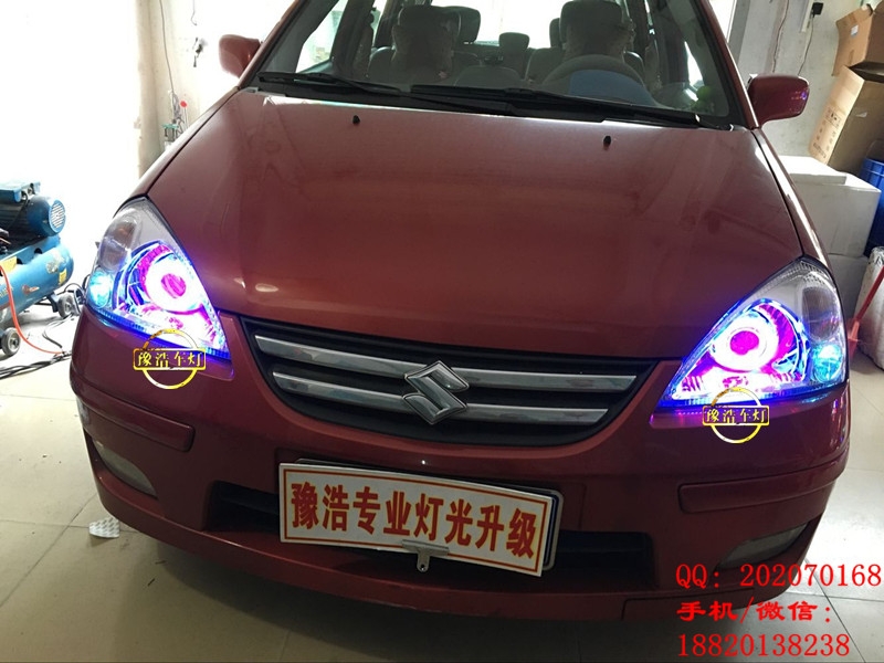 廣州【卡萊姆浦】鈴木·利亞納·燈光升級：Q5雙光透鏡+漢雷5500K+奧茲姆+天使眼+惡魔眼