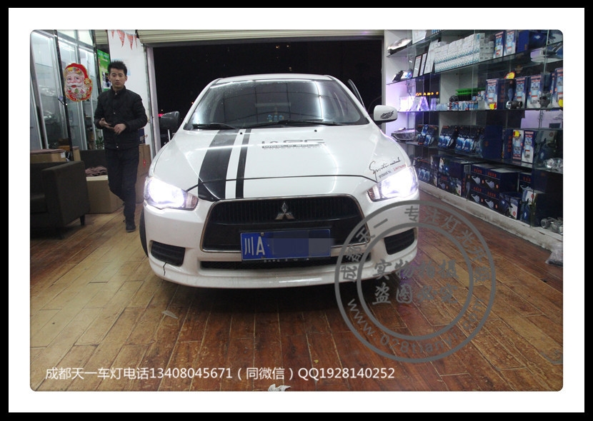 成都翼神改裝車(chē)燈升級(jí)氙氣燈雙光透鏡天使眼
