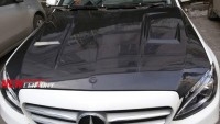 15款奔馳C級(jí)改裝碳纖維機(jī)蓋 W205改裝開孔散熱機(jī)蓋 200 300 350安裝