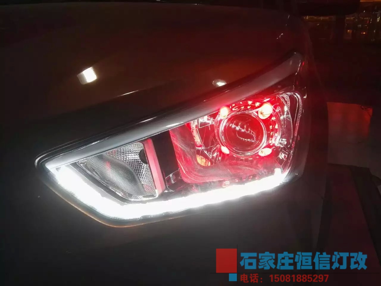 【石家莊恒信改燈】IX25升級(jí)NTTK套裝，七彩帕拉梅拉日行燈
