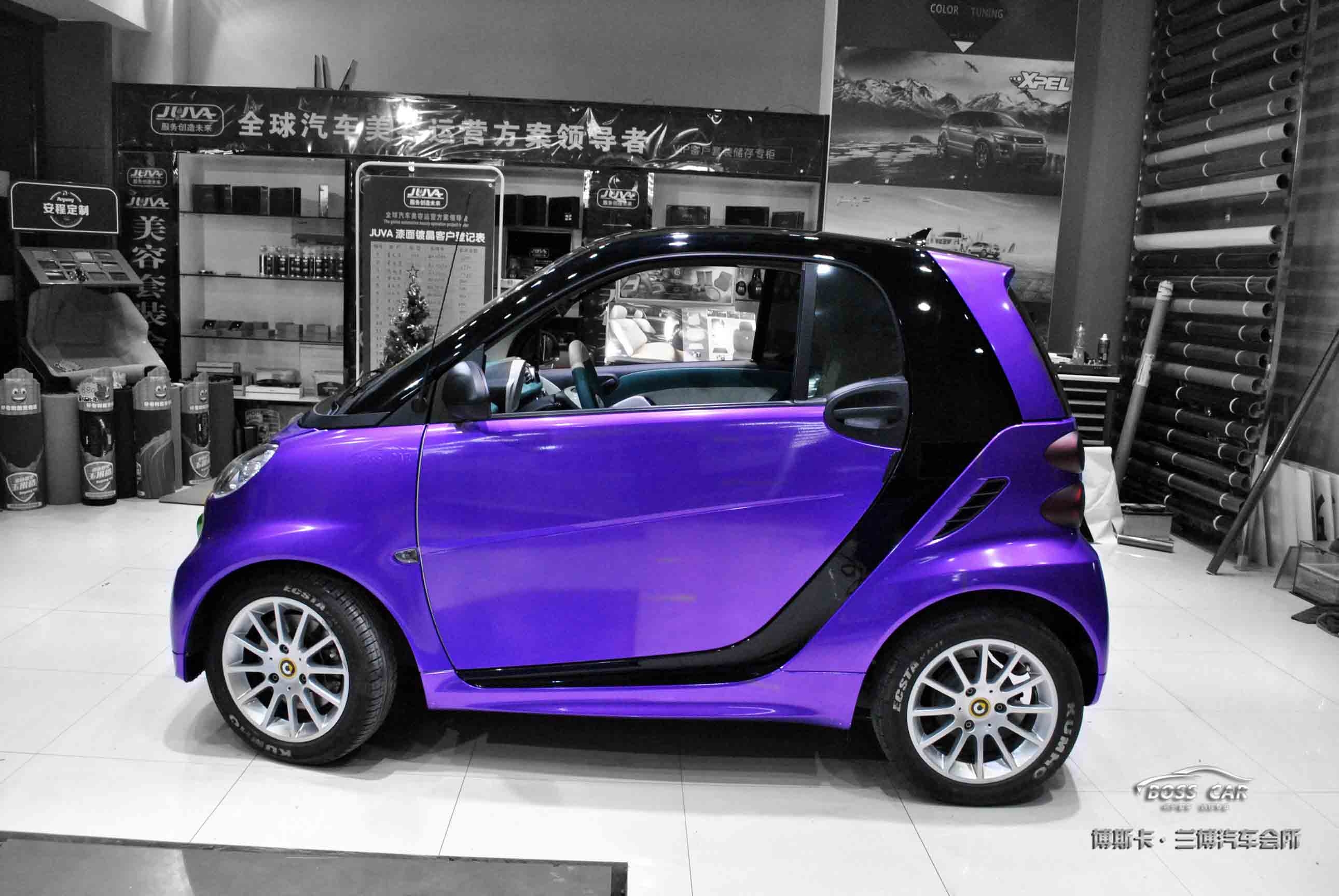 博斯卡案例分享：奔馳smart貼糖果紫