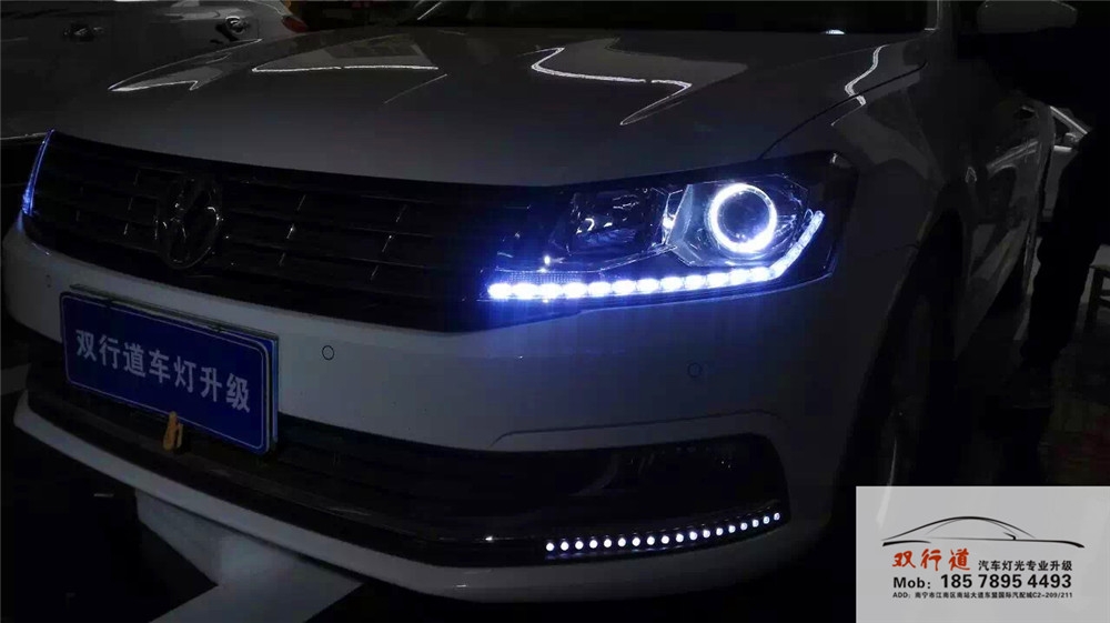 南寧雙行道車燈升級-《新朗逸》LED淚眼+天使眼，升級巖崎海拉5