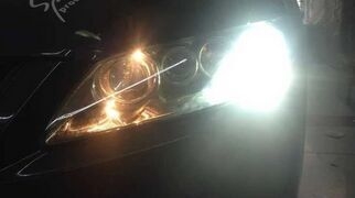 馬自達(dá)6燈光升級(jí)q5雙光透鏡     深圳光速車改改燈