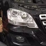 奔馳ml500燈光升級(jí)德國(guó)海拉5透鏡    深圳光速車改改燈