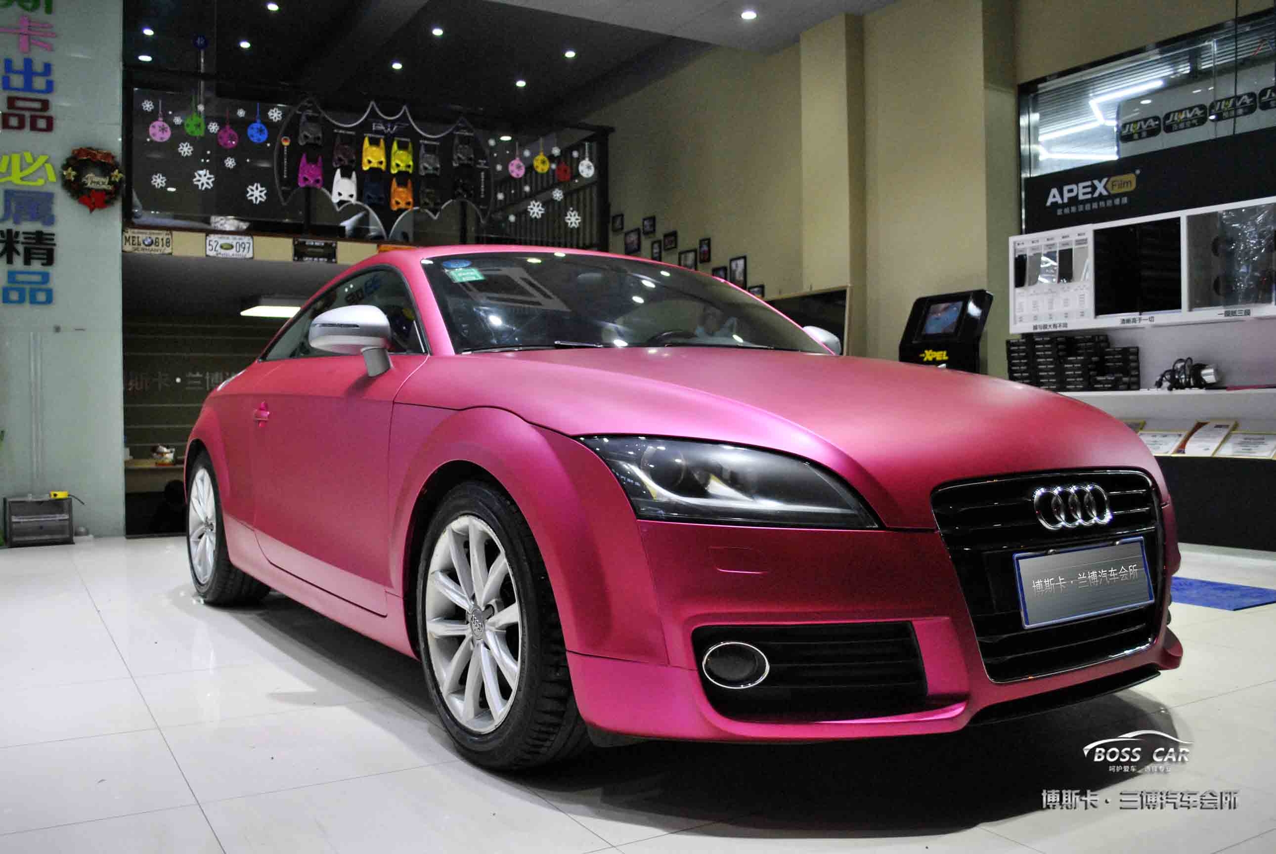 博斯卡案例分享：奧迪TT貼冰玫紅