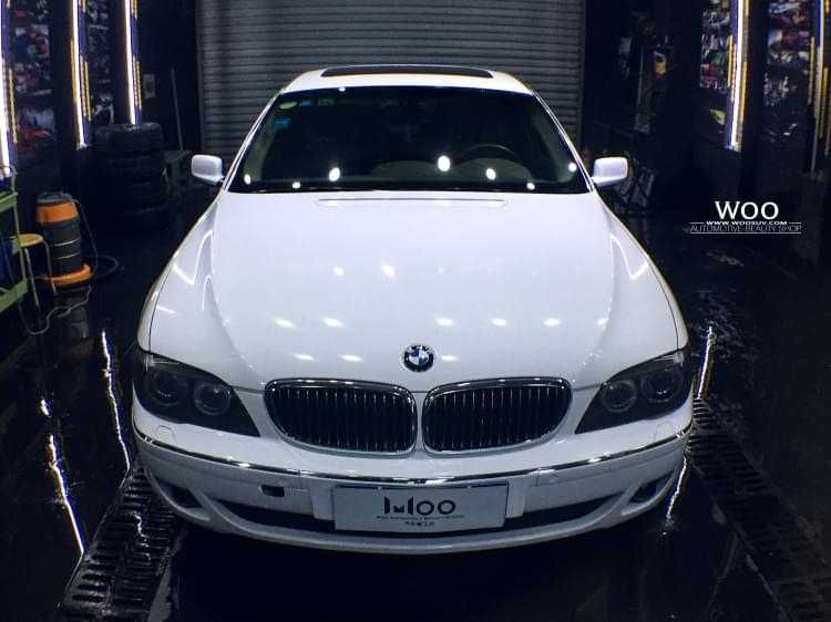 寶馬7系740Li車身改色貼膜亮光白-WOO太原店
