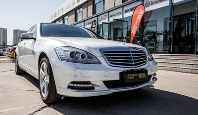 Mercedes-Benz 奔馳 S350 貼膜改色 貝殼白