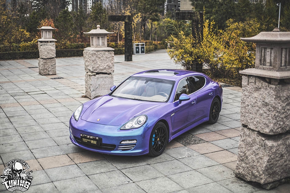 Porsche 保時捷 帕拉梅拉 改色貼膜 3M星光紫藍