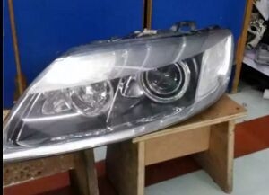 【每日改裝案例】奧迪q7車燈升級(jí)Q5雙光透鏡  深圳光速車改改燈