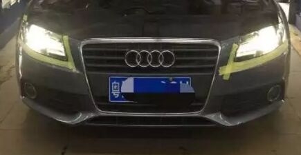[每日改燈案例】奧迪a4燈光升級Q5雙光透鏡    深圳光速車改改燈
