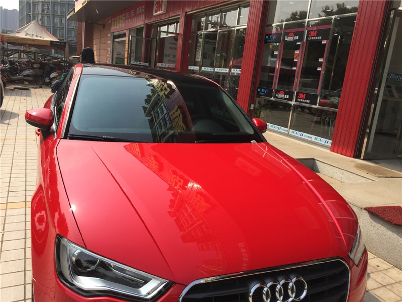 武漢汽車貼膜四季貼膜南湖店奧迪A3全車愛(ài)思酷汽車膜施工案例